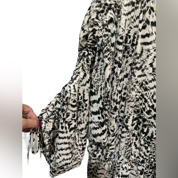 Simply Vera Vera Wang - Black / White print - Blouse with elastic cinched waist - Picture 3 of 4